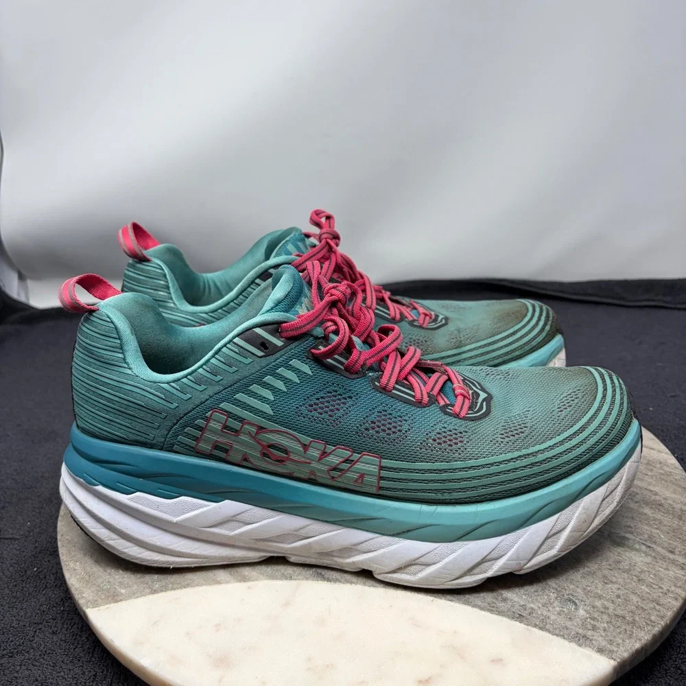 Hoka One One Bondi 6 Canton Green Blue Slate Womens Running Shoes 1019270 Sz 10
